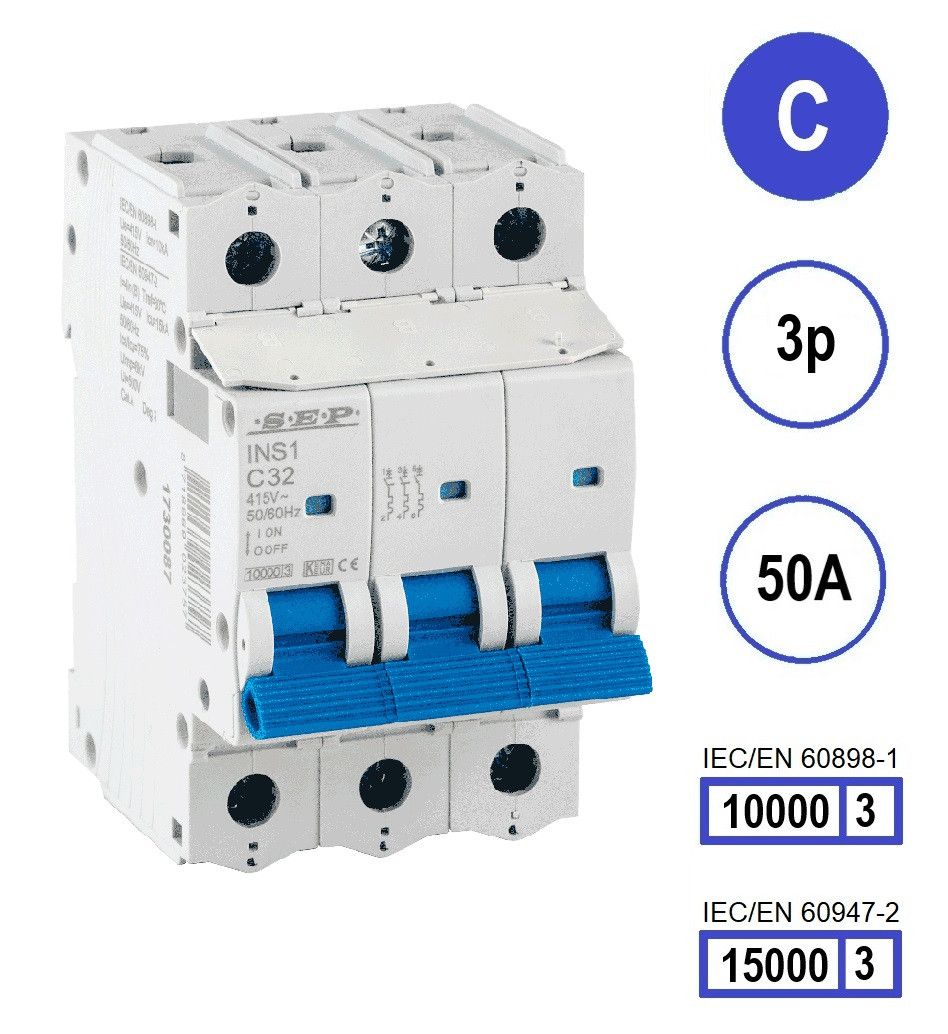 SEP INS1 inst.aut  3p - C - 50A - 10/15kA