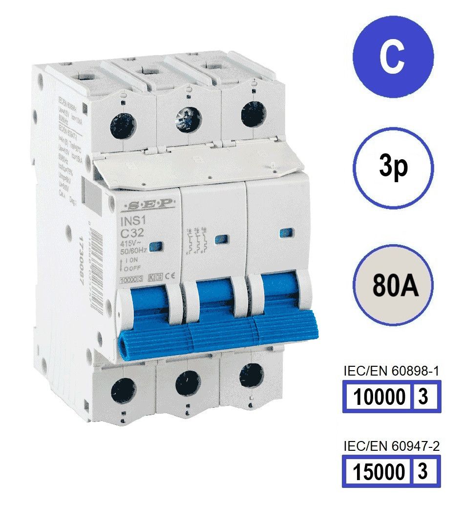 SEP INS1 inst.aut  3p - C - 80A - 10/15kA
