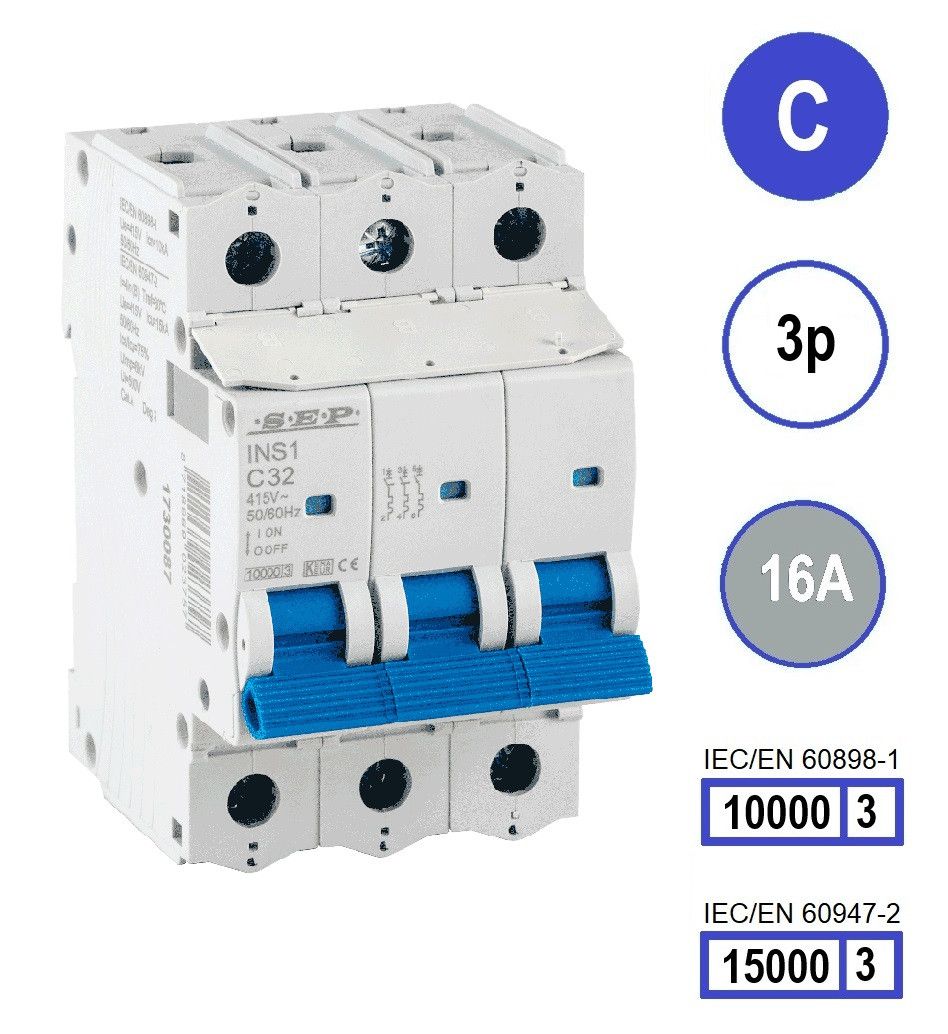 SEP INS1 inst.aut  3p - C - 16A - 10/15kA