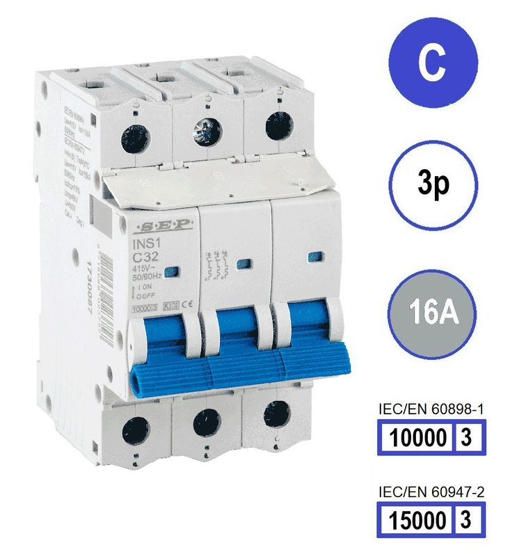 SEP INS1 inst.aut  3p - C - 16A - 10/15kA