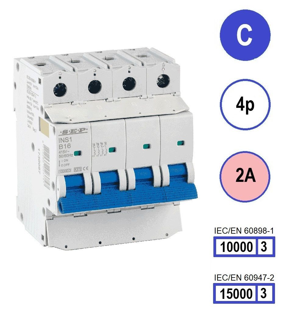 SEP INS1 inst.aut  4p - C - 2A - 10/15kA
