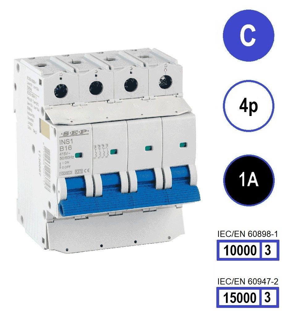 SEP INS1 inst.aut  4p - C - 1A - 10/15kA