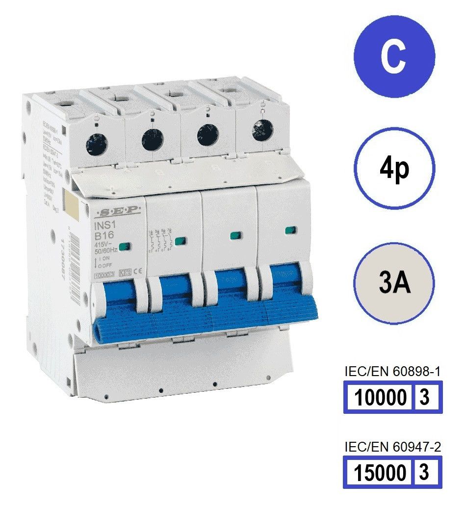 SEP INS1 inst.aut  4p - C - 3A - 10/15kA