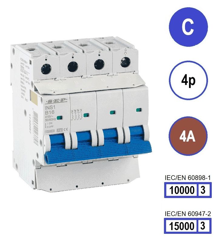SEP INS1 inst.aut  4p - C - 4A - 10/15kA
