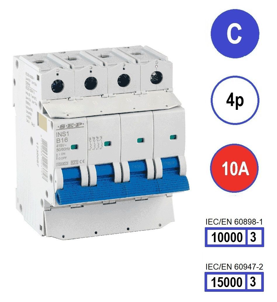 SEP INS1 inst.aut  4p - C - 10A - 10/15kA