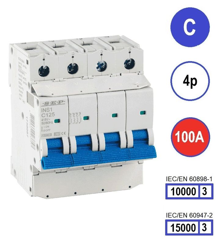 SEP INS1 inst.aut  4p - C - 100A - 10/15kA