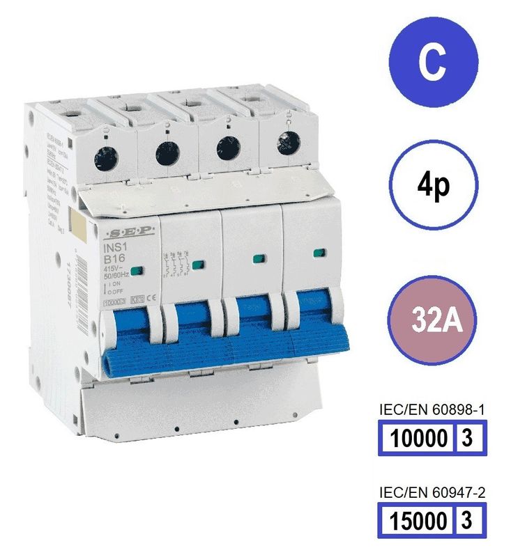 SEP INS1 inst.aut  4p - C - 32A - 10/15kA