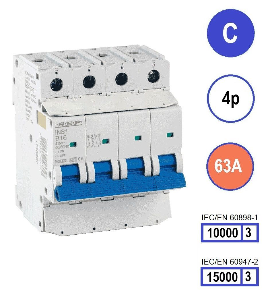 SEP INS1 inst.aut  4p - C - 63A - 10/15kA