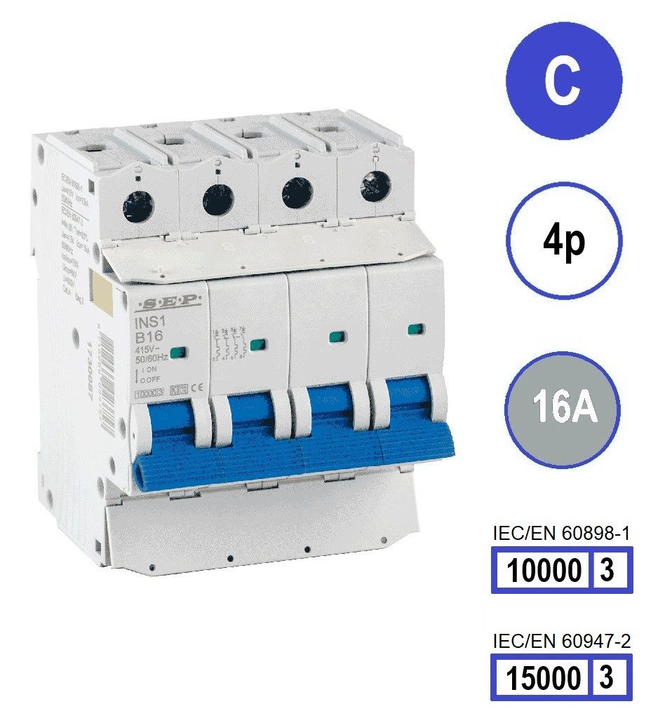 SEP INS1 inst.aut  4p - C - 16A - 10/15kA