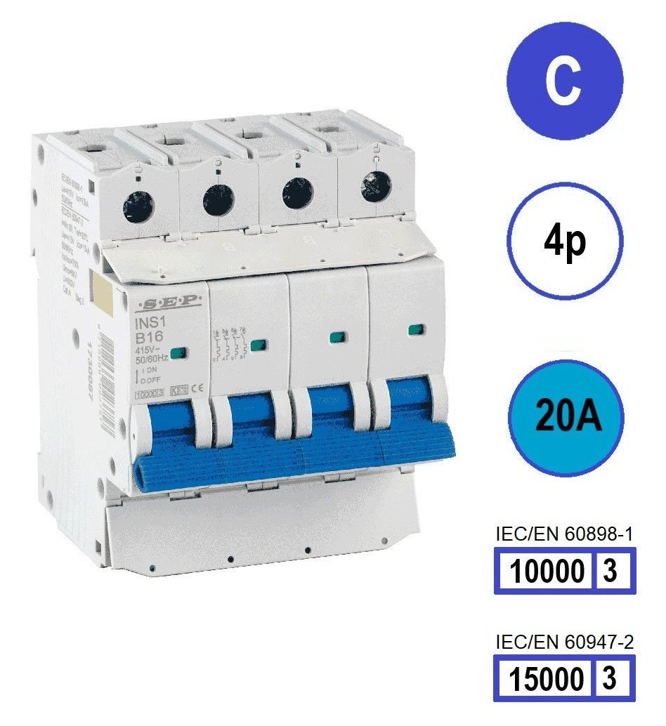 SEP INS1 inst.aut  4p - C - 20A - 10/15kA
