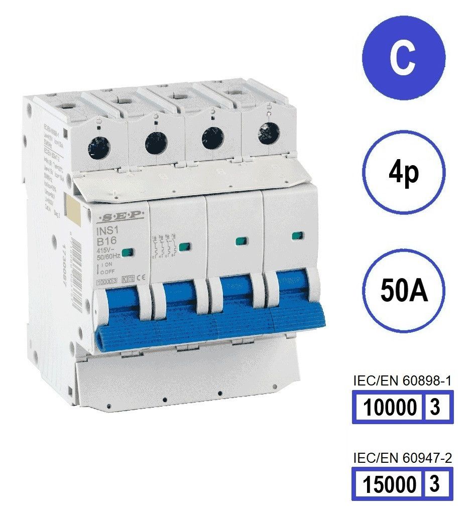 SEP INS1 inst.aut  4p - C - 50A - 10/15kA