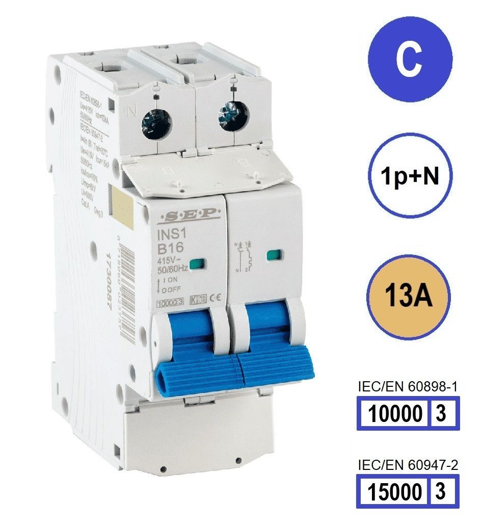 SEP INS1 inst.aut  1p+N - C - 13A - 10/15kA