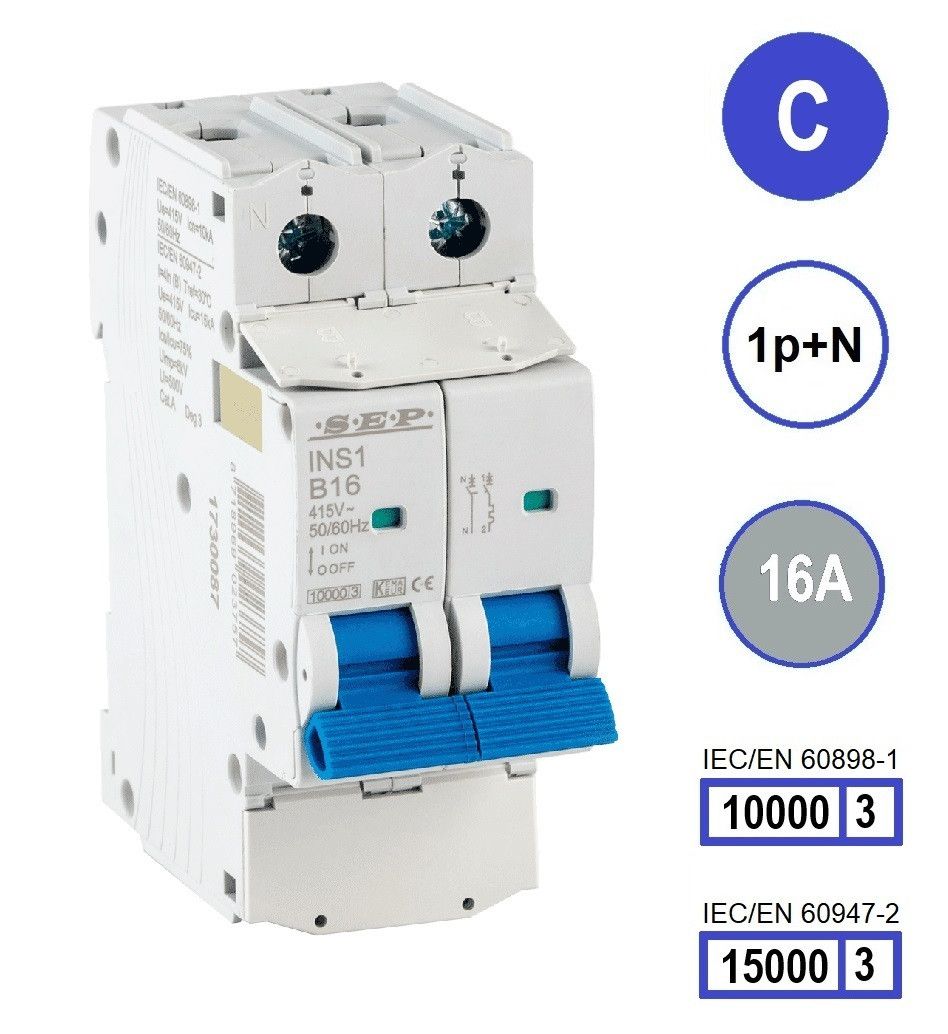 SEP INS1 inst.aut  1p+N - C - 16A - 10/15kA