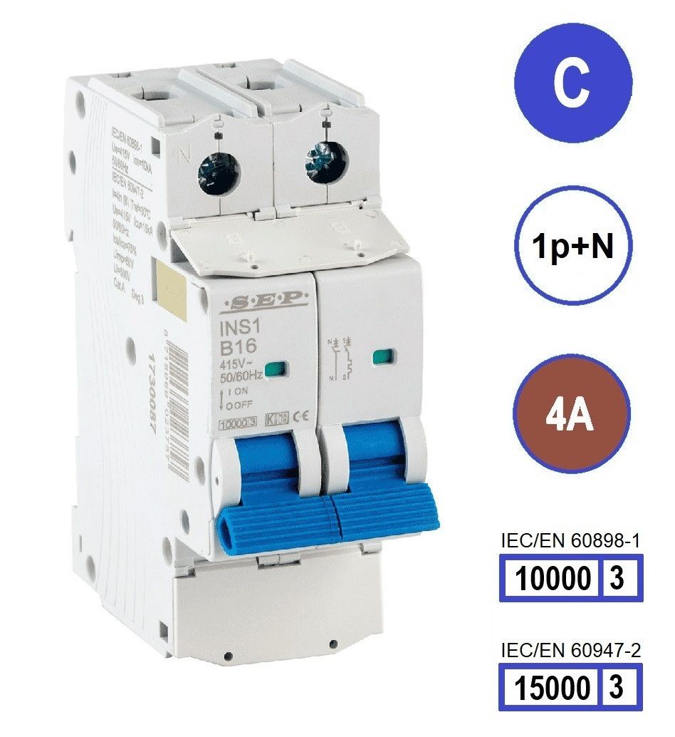 SEP INS1 inst.aut  1p+N - C - 4A - 10/15kA