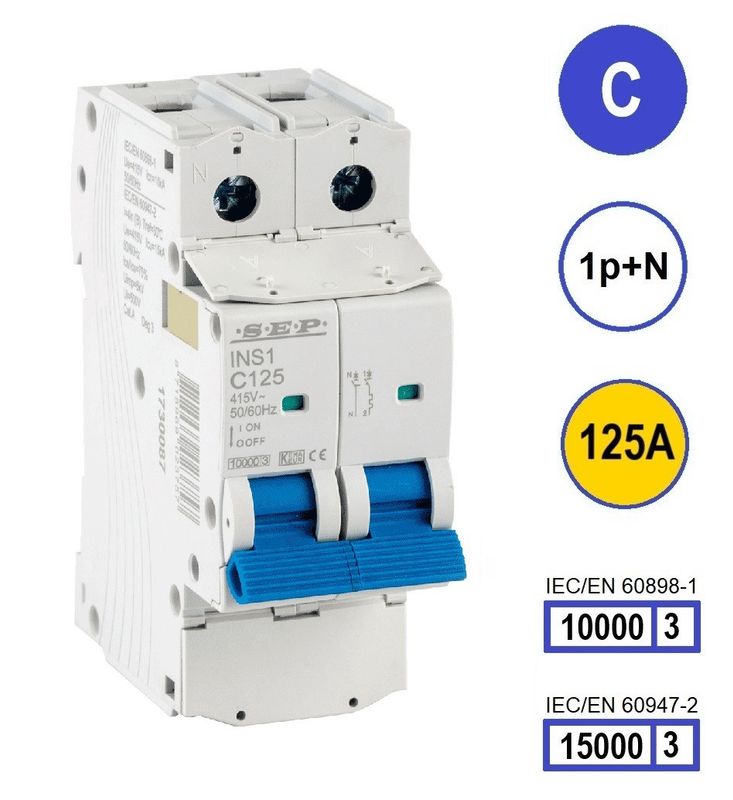 SEP INS1 inst.aut  1p+N - C - 125A - 10/15kA