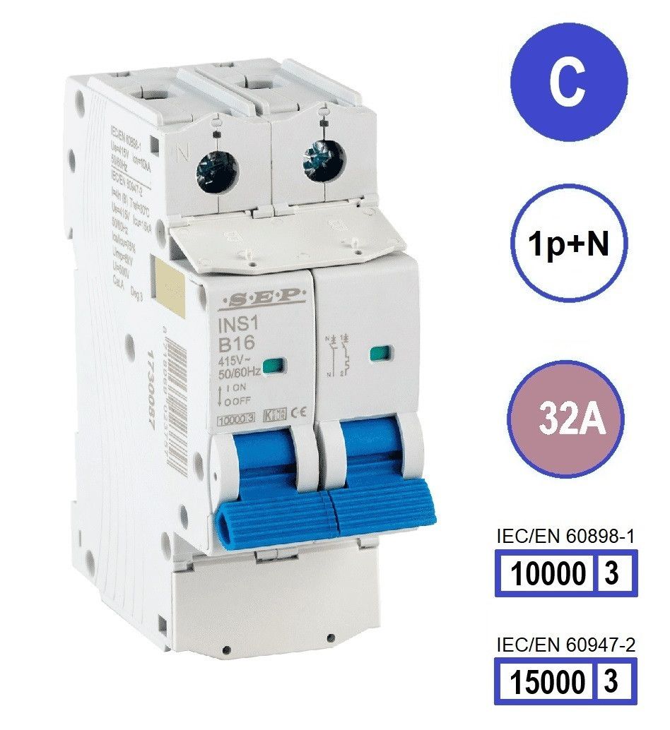 SEP INS1 inst.aut  1p+N - C - 32A - 10/15kA