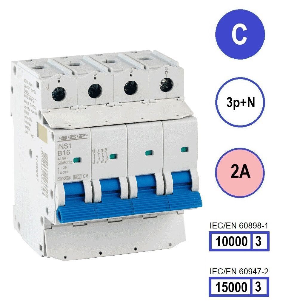 SEP INS1 inst.aut  3p+N - C - 2A - 10/15kA
