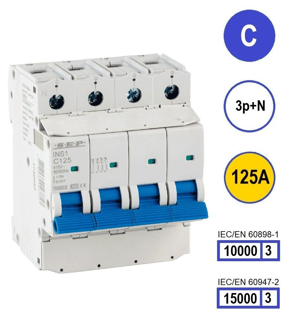 SEP INS1 inst.aut  3p+N - C - 125A - 10/15kA