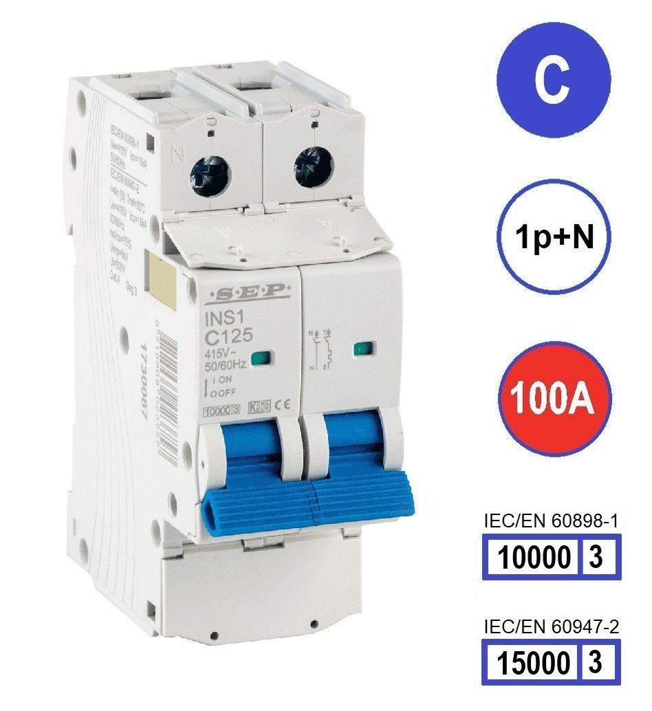 SEP INS1 inst.aut  1p+N - C - 100A - 10/15kA