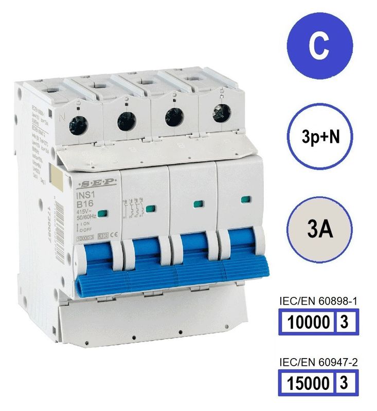 SEP INS1 inst.aut  3p+N - C - 3A - 10/15kA