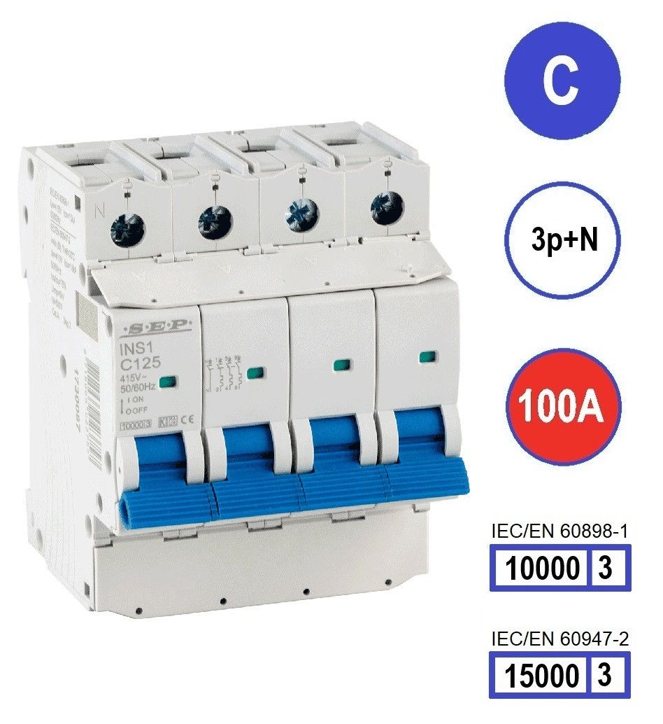 SEP INS1 inst.aut  3p+N - C - 100A - 10/15kA