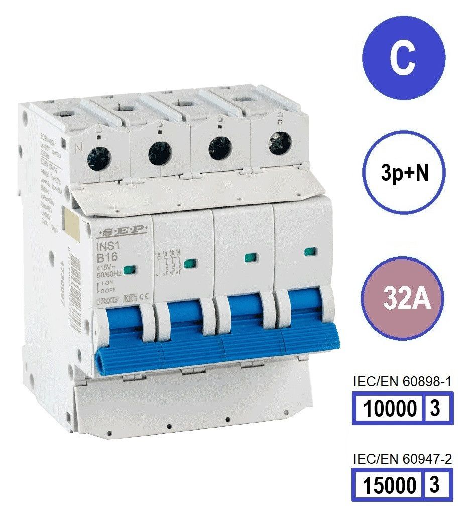 SEP INS1 inst.aut  3p+N - C - 32A - 10/15kA