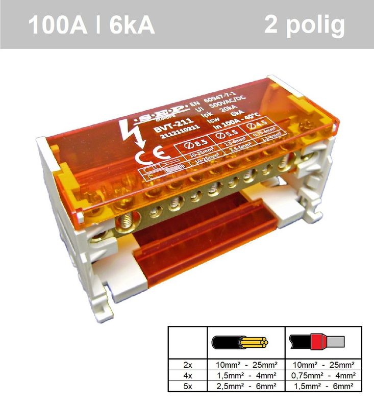 SEP BVT-211 verdeelset 100A 2x11