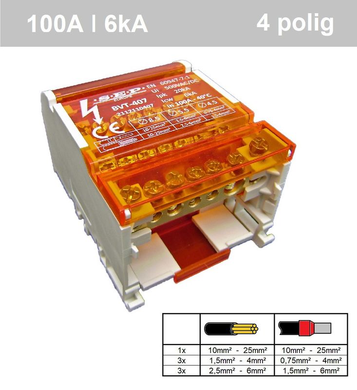 SEP BVT-407 verdeelset 100A 4x 7