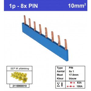 SEP P01008B00 Kam 1f PIN 8p 17,8mm blauw