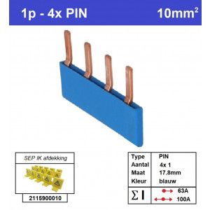 SEP P01004B00 Kam 1f PIN 4p 17,8mm blauw
