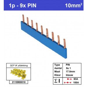 SEP P01009B00 Kam 1f PIN 9p 17,8mm blauw