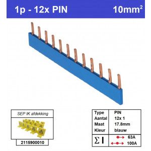 SEP P01012B00 Kam 1f PIN 12p 17,8mm blauw