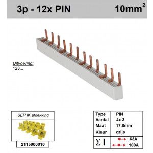 SEP P03012G00 Kam 3f PIN 12p, 17,8mm