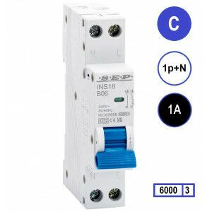 SEP INS18-C01 inst. 1p+n C1 6kA (18mm)