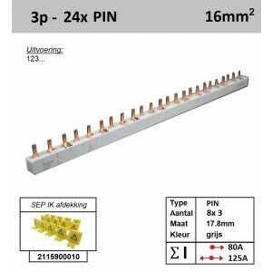 SEP 16P03024G00, Kam, 3 fase, 16mm2, 24xPIN, 17,8mm (80/125)