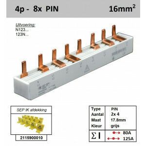 SEP 16P04008G00, Kam, 4 fase, 16mm2, 8xPIN, 17,8mm (80/125)