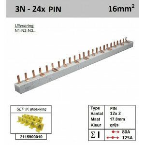 SEP 16P04024G50, Kam, 3+N fase, 16mm2, 24xPIN, 17,8mm (80/125)