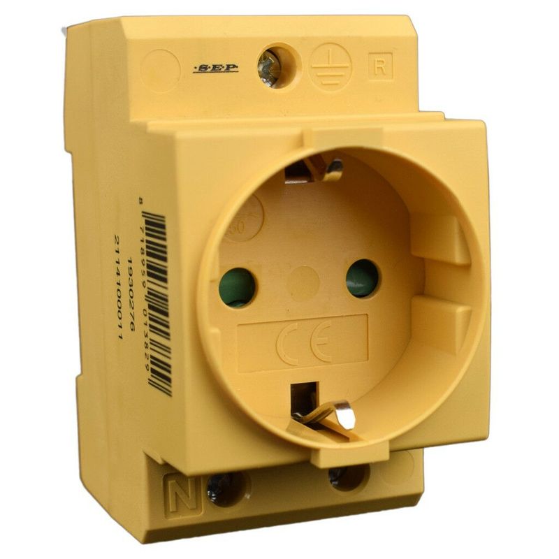 SEP CWCD-GY stopcontact 2p+PE DIN-mod (GEEL)
