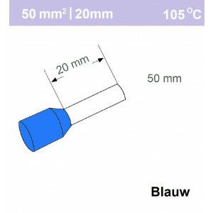 Adereindhuls 50mm2 BLAUW (50 stk)
