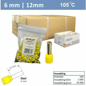 SEP Adereindhuls 6mm2 GEEL (100stk)