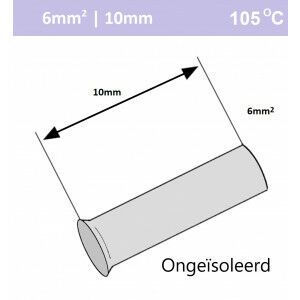 Ongeïsoleerde adereindhuls  6mm2 L=10 (1000stk)
