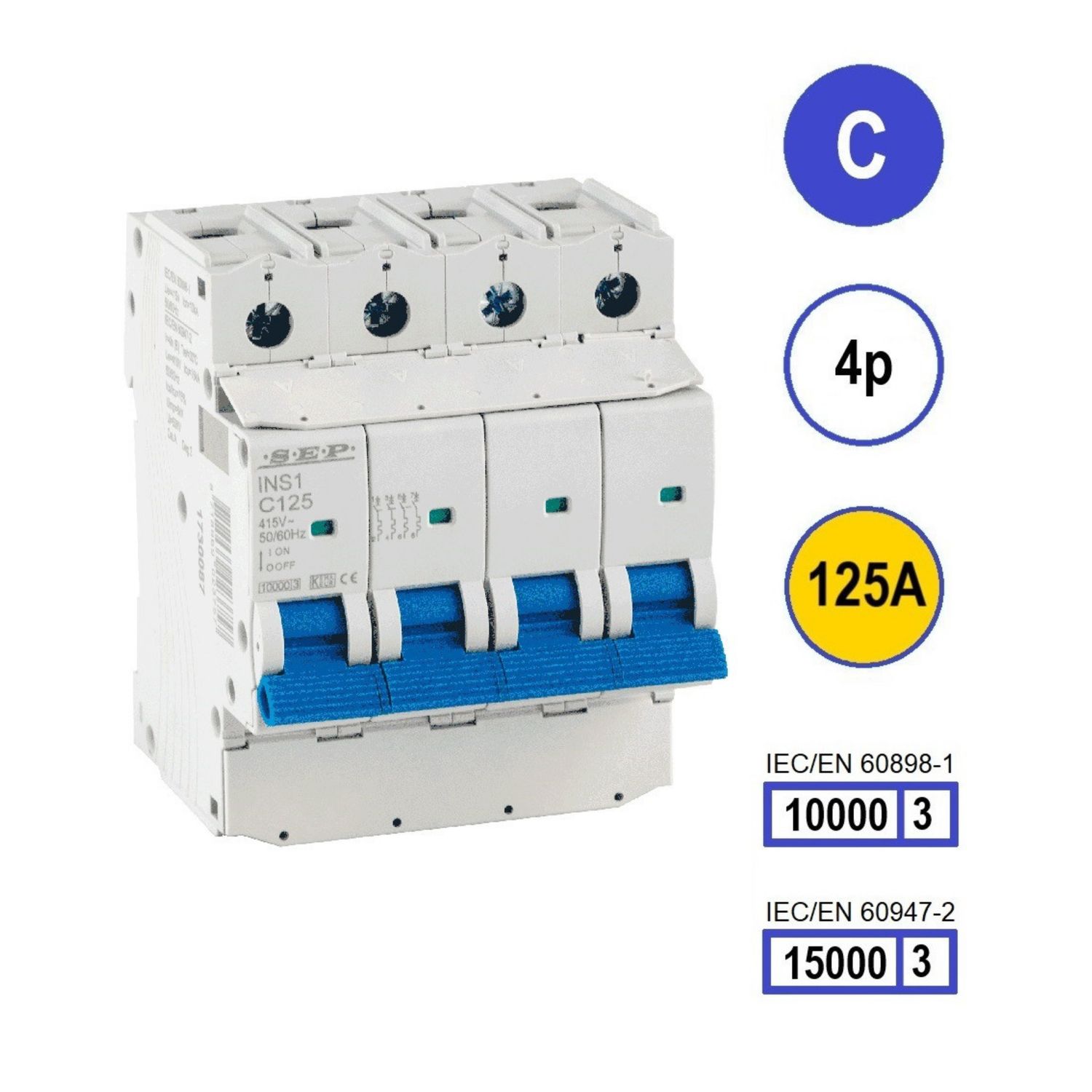 SEP INS1 disjoncteur  4p - C - 125A - 10/15kA