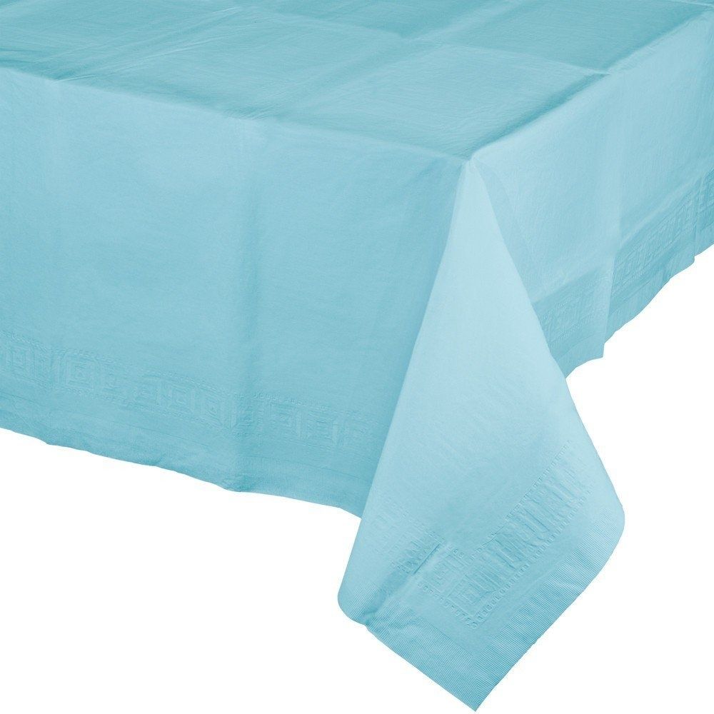 PASTEL BLUE SQUARE  PLASTIC TABLE COVER