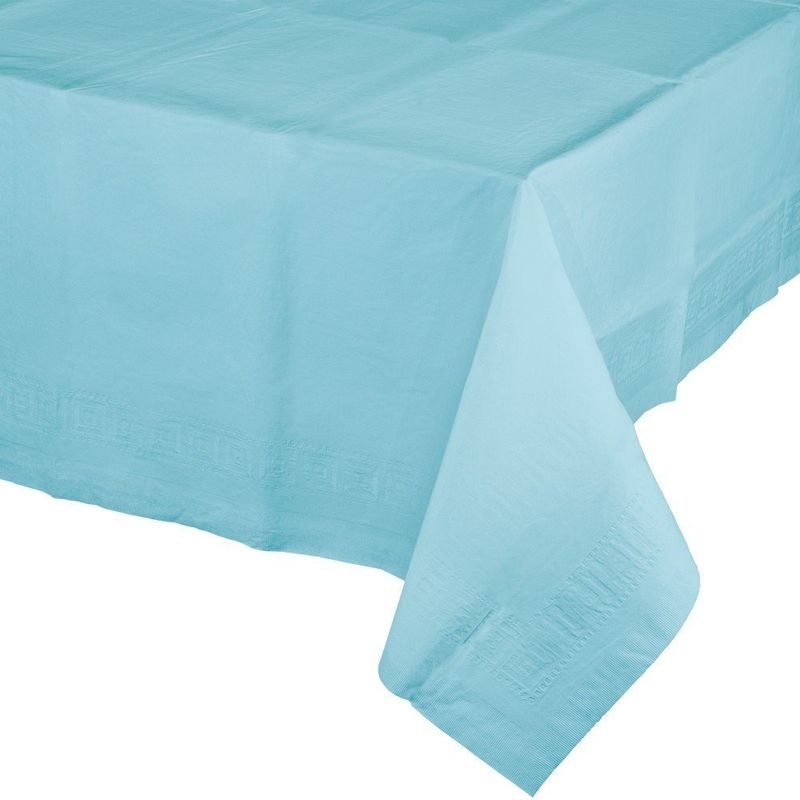 PASTEL BLUE SQUARE  PLASTIC TABLE COVER