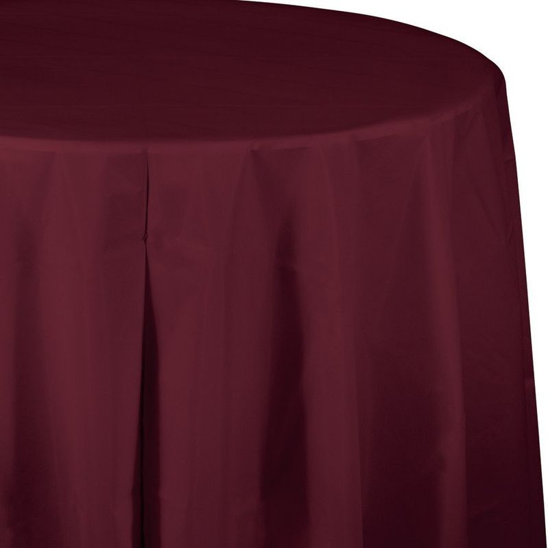 BURGANDY ROUND PLASTIC TABLE CO