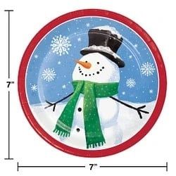 SMILING SNOWMEN 7IN PLATE