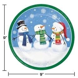SMILING SNOWMEN 9IN PLATE