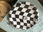 BLACK &amp; WHITE CHECKERED PLATE