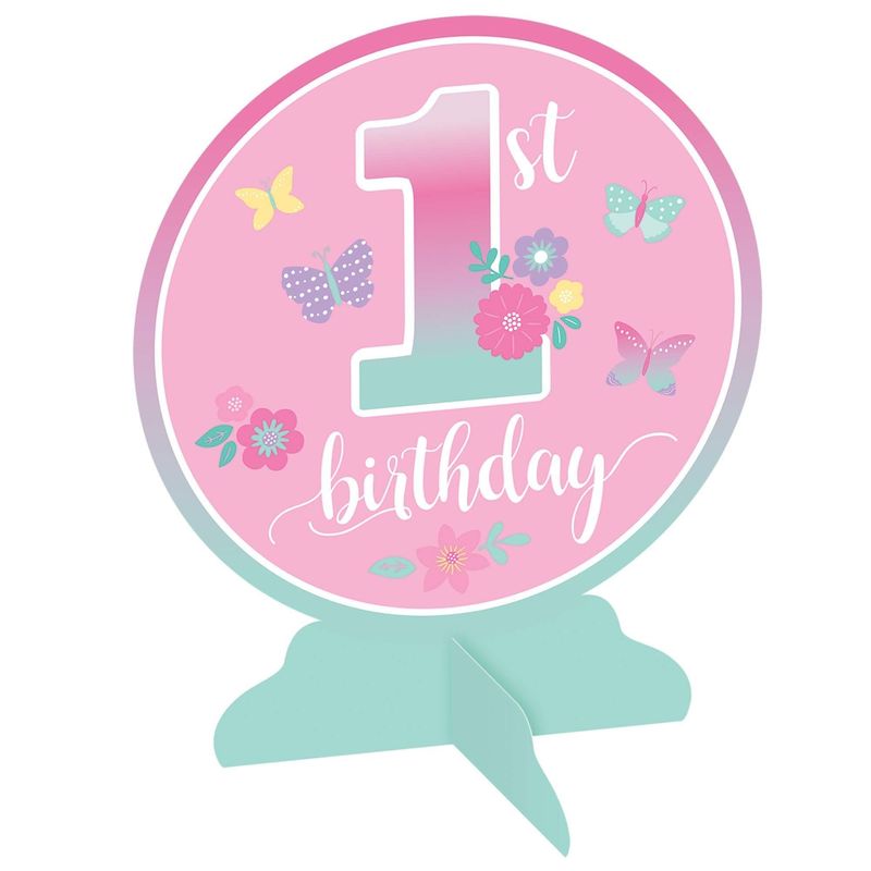 Butterfly Garden 1st Birthday Table Centerpiece