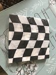 BLACK &amp; WHITE CHECKERED NAPKIN